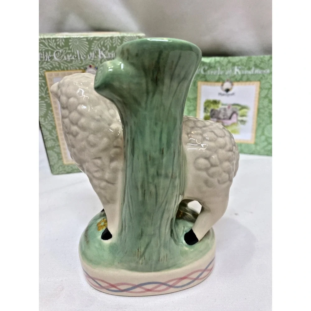 Vintage Pfaltzgraff Circle of Kindness Delilah Lamb Sheep Ceramic Bud Vase NIB